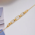 Close-up of gold-filled women's bracelet on display