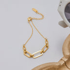 Adjustable gold bracelet with lobster clasp