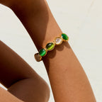 Open cuff bracelet in gold with summer tones