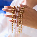 Women’s silver bracelet with sparkling pink accents