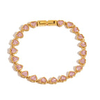 Pink amethyst-inspired heart bracelet for women