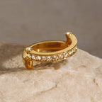 Adjustable open band ring in gold