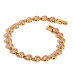 Gold-filled bracelet with round blush gemstones