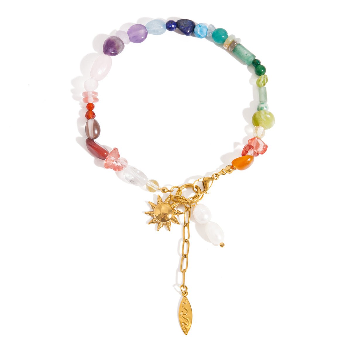 18K gold-filled bracelet with eclectic stone mix

