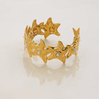 Celestial-inspired gold bracelet in polished finish