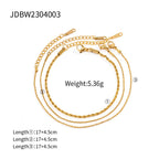 Elegant gold chain bracelet trio in 18K vermeil