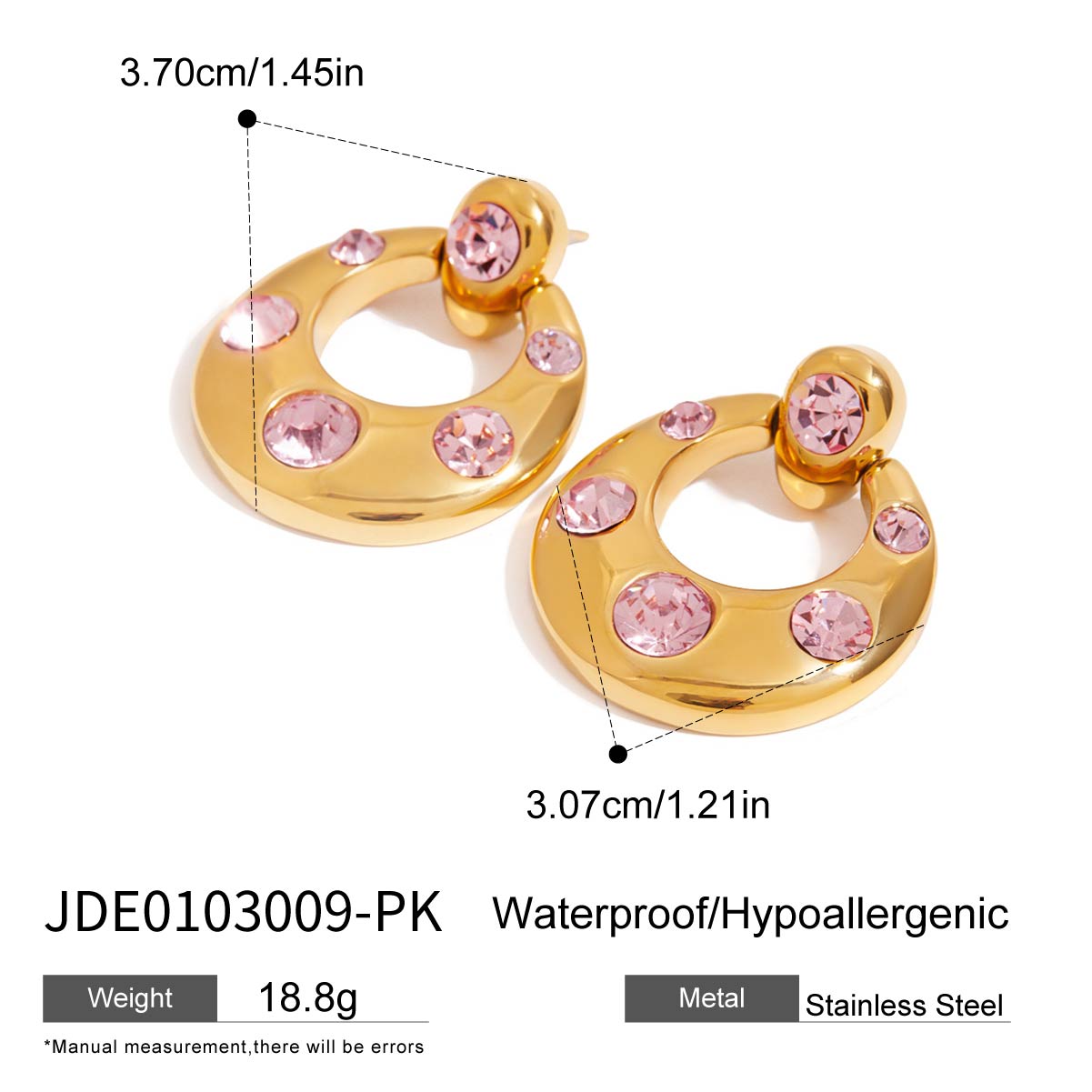 18K Gold Vermeil Hoop Earrings with Amethyst Zircon Stones – Dubai Collection - Yadman Emarati