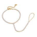 18K Gold Vermeil Zircon Hand Chain Bracelet – Dubai Collection - Yadman Emarati