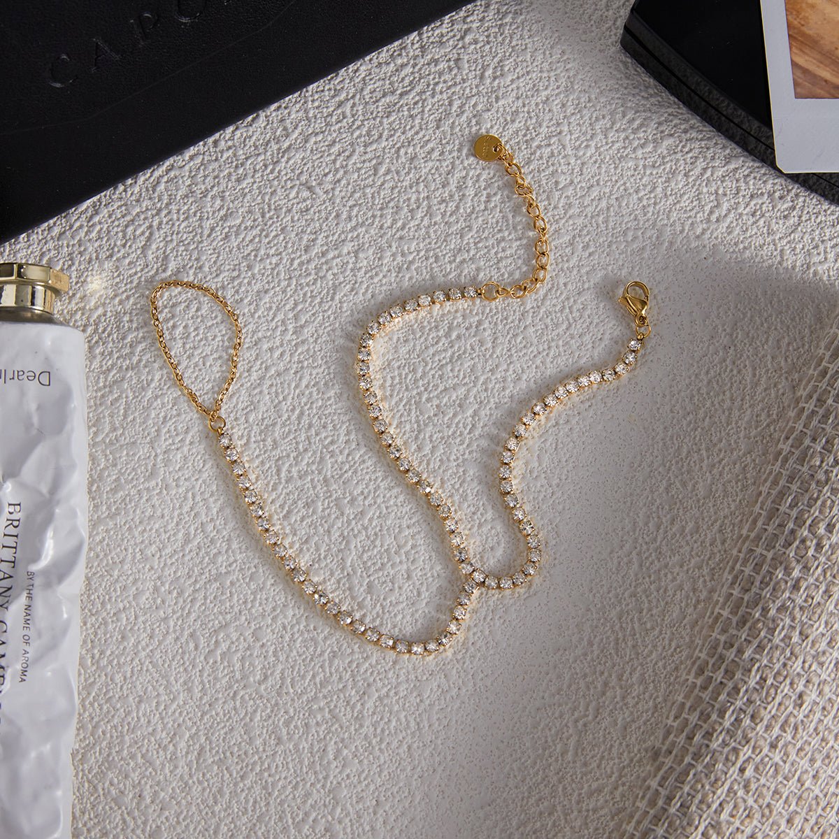 18K Gold Vermeil Zircon Hand Chain Bracelet – Dubai Collection - Yadman Emarati