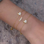 Coastal Tide Sea Creature Charm Bracelet - 18k Gold PVD Plated Stainless Steel & Waterproof