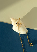 Coastal Tide Sea Creature Charm Bracelet - 18k Gold PVD Plated Stainless Steel & Waterproof