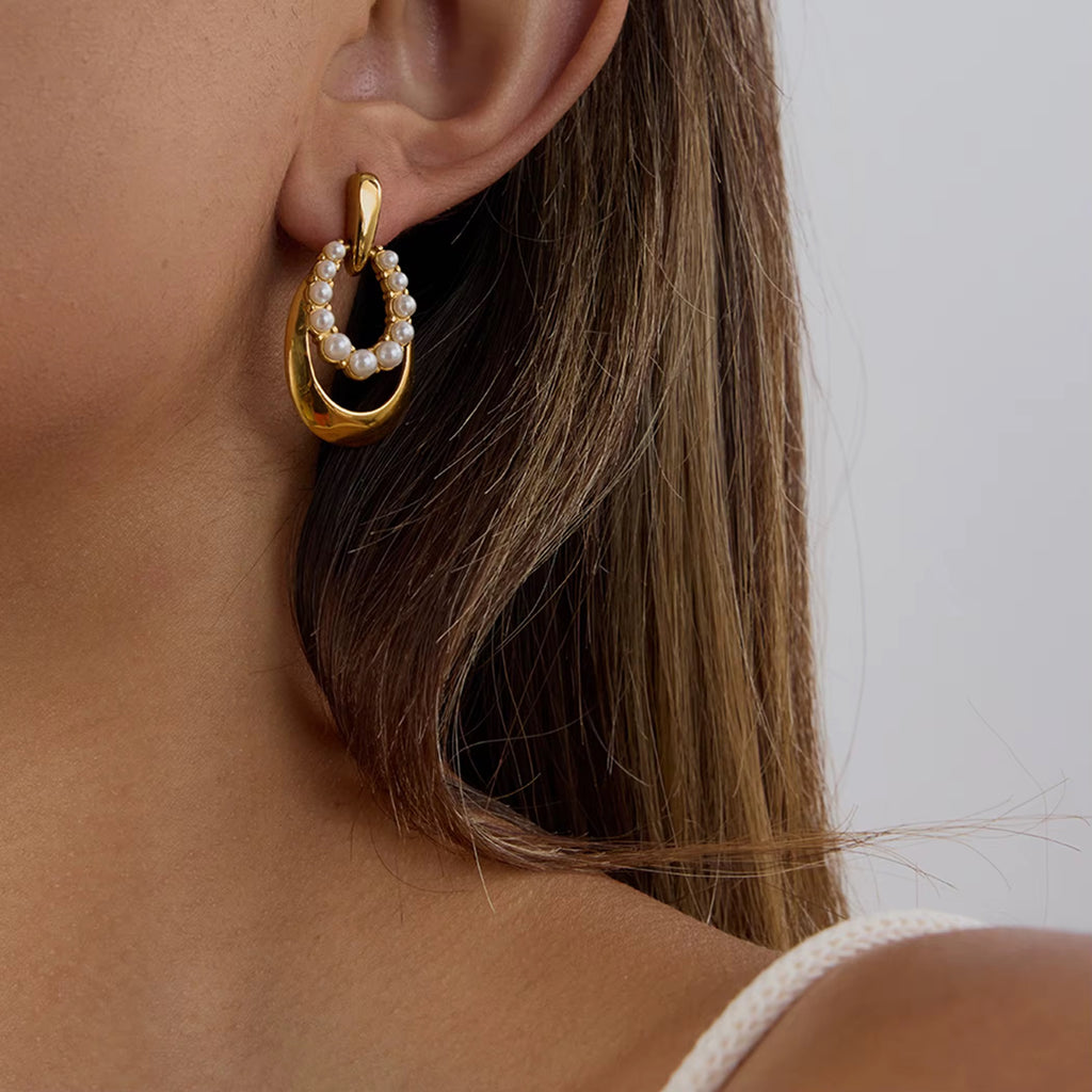 Tarnish-free ocean-proof Pearlétique earrings safe for beach and salt water.