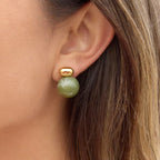 Sweat-proof gold and green jewelry for active lifestyles and beach vacation wear.