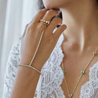 Waterproof The Tiara ring bracelet with 0.25cm crystal tennis strand detail.
