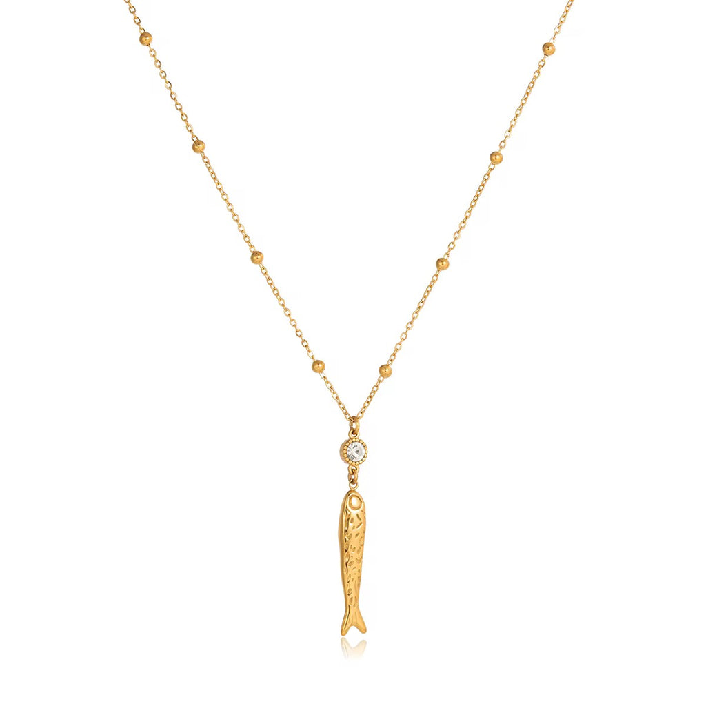 Sweat-proof gold jewelry Very Fishy Indeed for active lifestyles and vacation.
