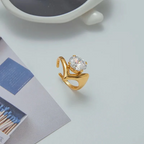 Hypoallergenic 18k gold plated stainless steel ring for sensitive skin and daily wear.