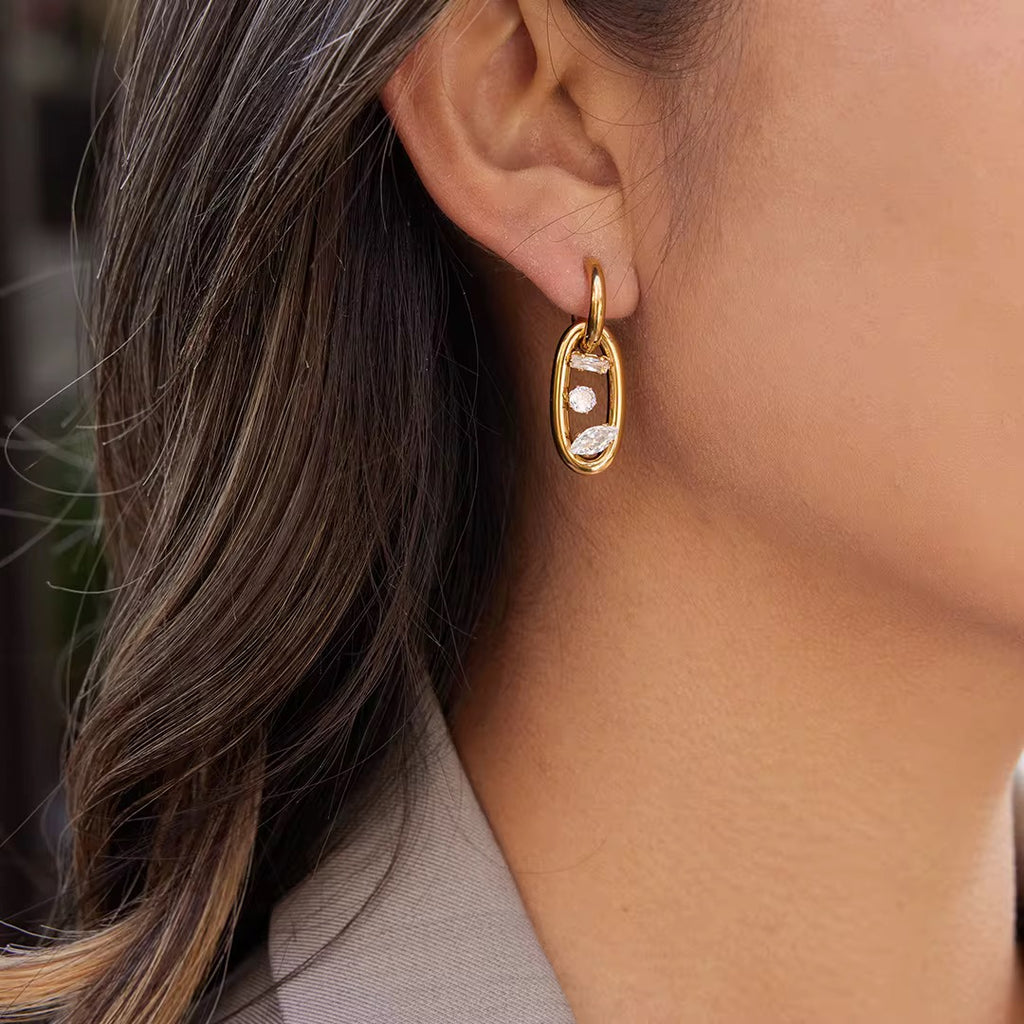 Hypoallergenic 18k gold and silver stainless steel earrings safe for sensitive ears.