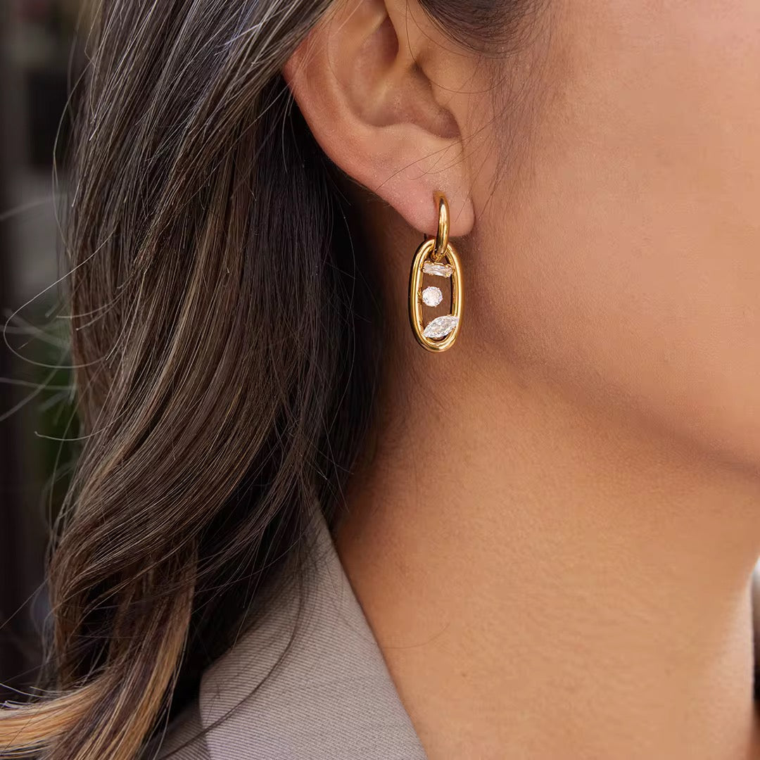 Hypoallergenic 18k gold and silver stainless steel earrings safe for sensitive ears.
