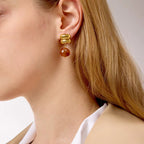 Tarnish-free ocean-proof natural stone earrings safe for salt water and beach wear.