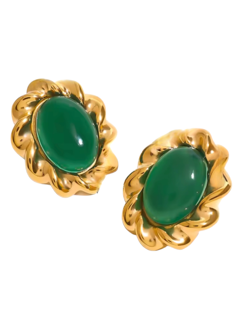 Hypoallergenic 18k gold plated stainless steel statement earrings for sensitive ears.