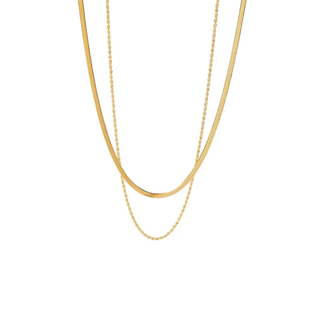 Tarnish-free ocean-proof Duo Harmony necklace safe for salt water and beach wear.