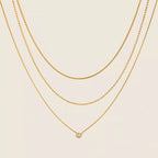 Tarnish-free ocean-proof Gilded Trio necklace safe for salt water and beach wear.