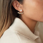 Hypoallergenic 18k gold plated stainless steel pearl earrings for sensitive ears.