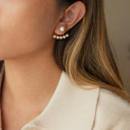 Tarnish-free ocean-proof Pearl Fan earrings safe for salt water and beach wear.
