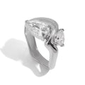 Tarnish-free ocean-proof dual pear crystal ring designed for active beach and vacation wear.