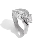 Tarnish-free ocean-proof dual pear crystal ring designed for active beach and vacation wear.