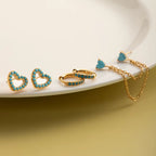 Hypoallergenic 18k gold plated stainless steel heart earrings for sensitive ears.