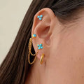 Azure Harmony turquoise earring set featuring 18k gold PVD plated stainless steel.