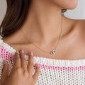 Guardian of the Blue Soul necklace featuring a turquoise evil eye and 18k gold PVD plating.