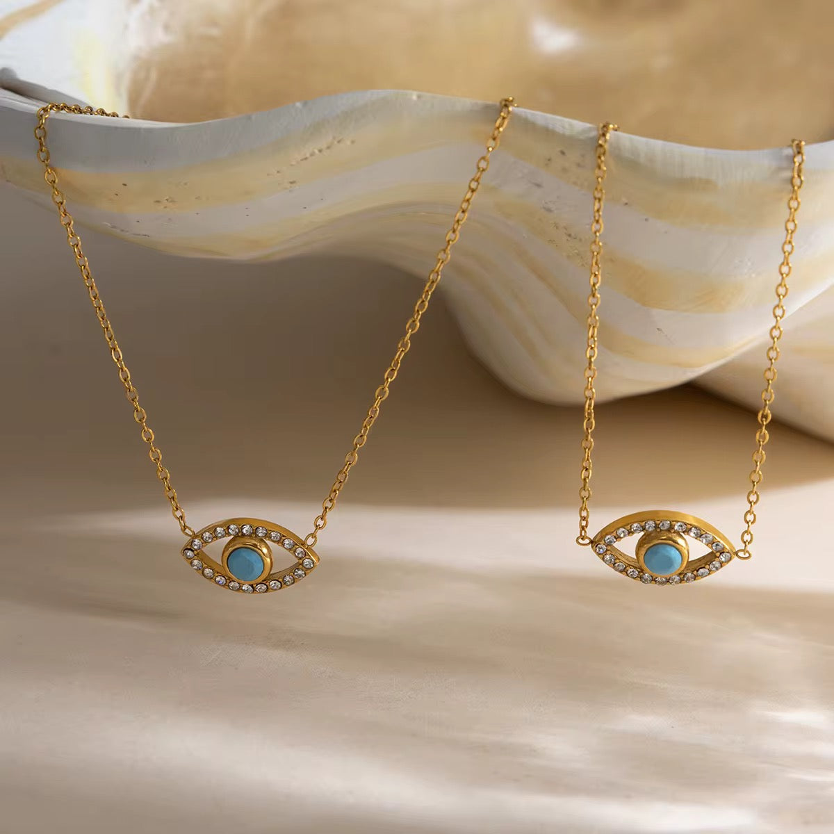 Tarnish-free ocean-proof Guardian of the Blue Soul necklace safe for salt water.