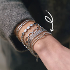 Tarnish-free ocean-proof crystal link bracelet designed for beach and vacation wear.
