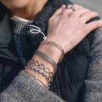 Waterproof silver paperclip chain bracelet for swimming, active wear, and daily luxury.