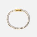 Hypoallergenic 18k gold plated classic crystal strand bracelet safe for sensitive skin types.