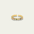 Hypoallergenic ocean-proof luxury ring weighing one point three grams with colorful rhinestones.