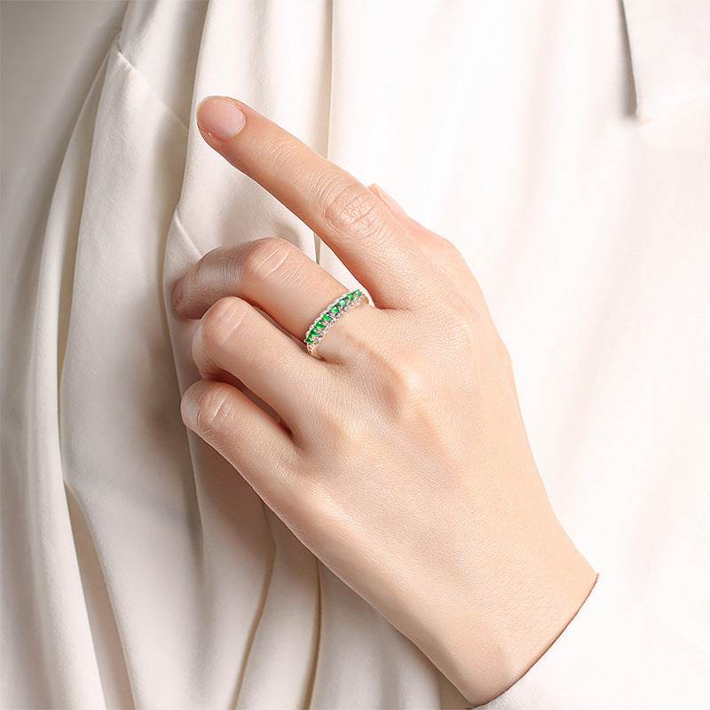 Natural jade stacking ring with clean and elegant silhouette