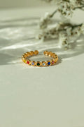 Anya Rainbow Bezel Eternity Ring - 18k Gold PVD Plated Stainless Steel & Waterproof - Yadman UK