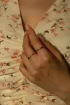 Anya Rainbow Bezel Eternity Ring - 18k Gold PVD Plated Stainless Steel & Waterproof - Yadman UK