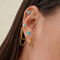 Azure Harmony Turquoise Earring Stack - 18k Gold PVD Plated Stainless Steel & Waterproof - Yadman UK