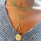 18K Gold Vermeil Necklace with Baguette Stones