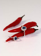 Blue sapphire ring from Nyxsara Collection Natural Sri Lankan sapphire in rhodium silver setting

