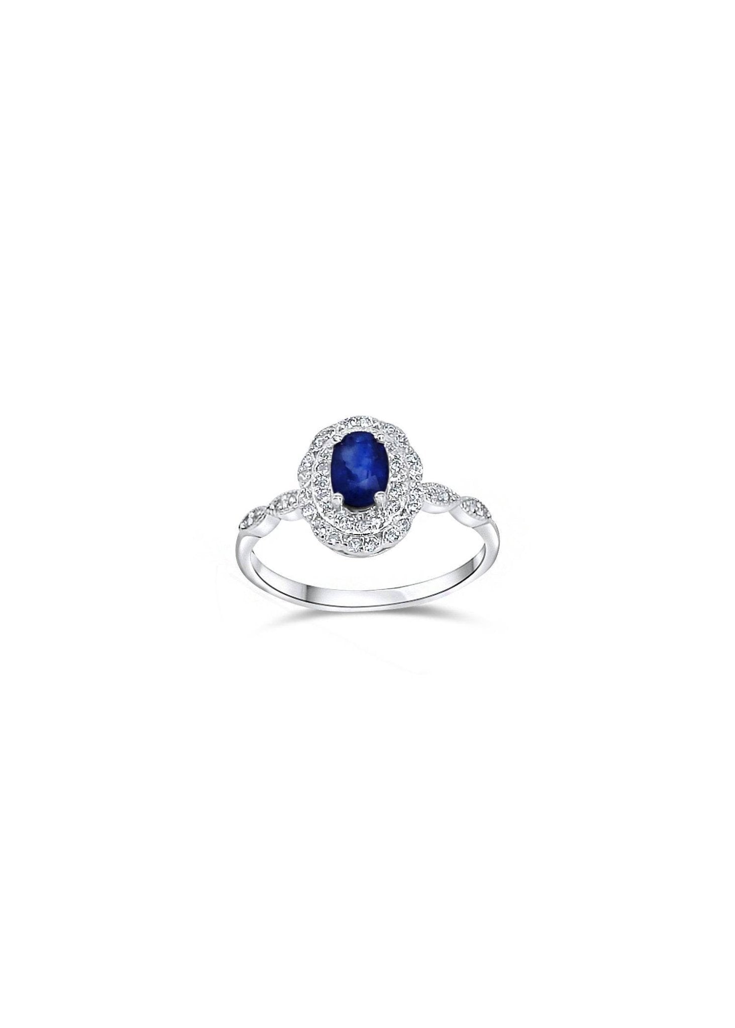  Elegant women’s ring featuring a genuine blue sapphire in handcrafted silver setting
