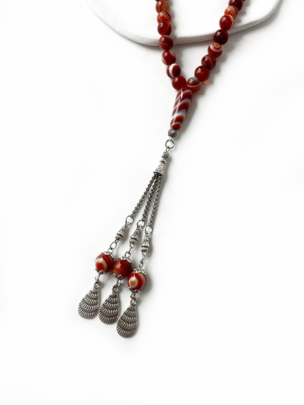 Hand-assembled brown agate tasbih for daily dhikr and spiritual focus