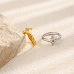 Celestial North Star Ring - 18k Gold PVD Plated Stainless Steel & Waterproof - Yadman UK