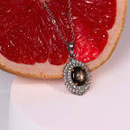 Natural black star sapphire necklace