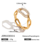 Modern Gold Ring with Crystal Accents