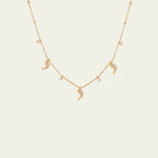 Dolphin Dance Crystal Charm Necklace - 18k Gold PVD Plated Stainless Steel & Waterproof - Yadman UK